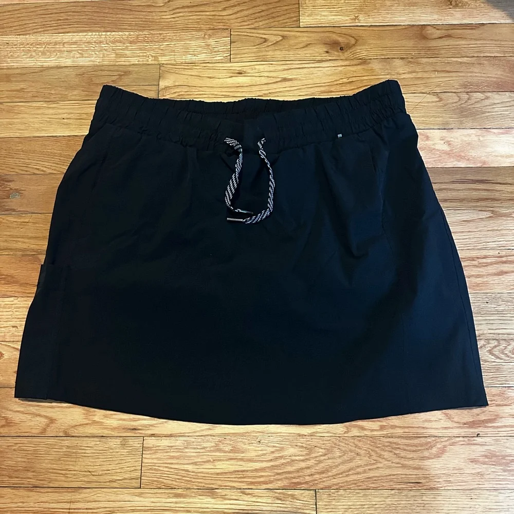 Avalanche Women’s Black Quick Dry Woven Ripstop Skort‎ Bike Shorts Pockets Large